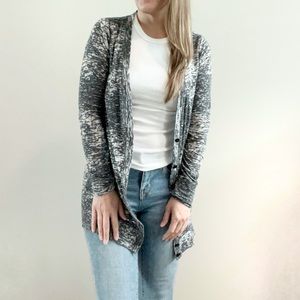 HI-LINE Madewell Gray and White Burnout Lightweight Cardigan size Medium